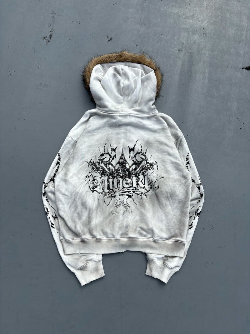 Tribal Kingo Logo Fur Zip Hoodie