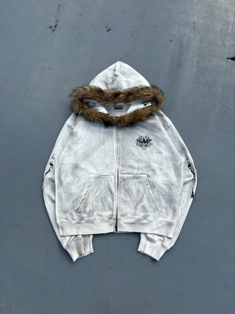 Tribal Kingo Logo Fur Zip Hoodie