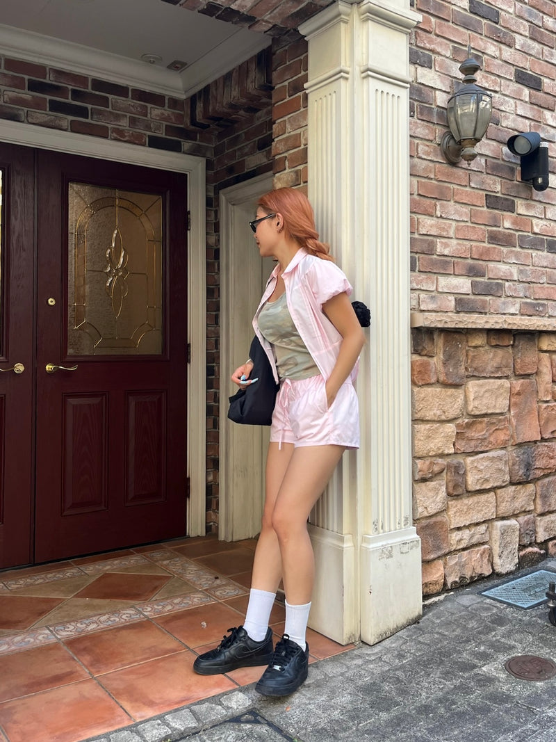 puff sleeve shirt set