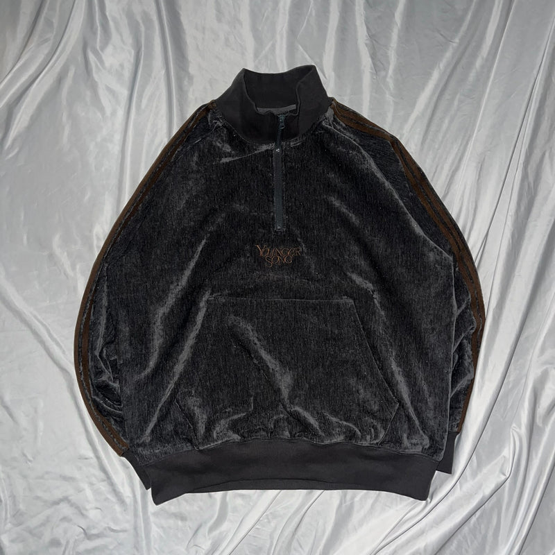 Velours lamé half zip track jacket