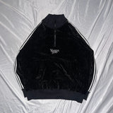 Velours lamé half zip track jacket