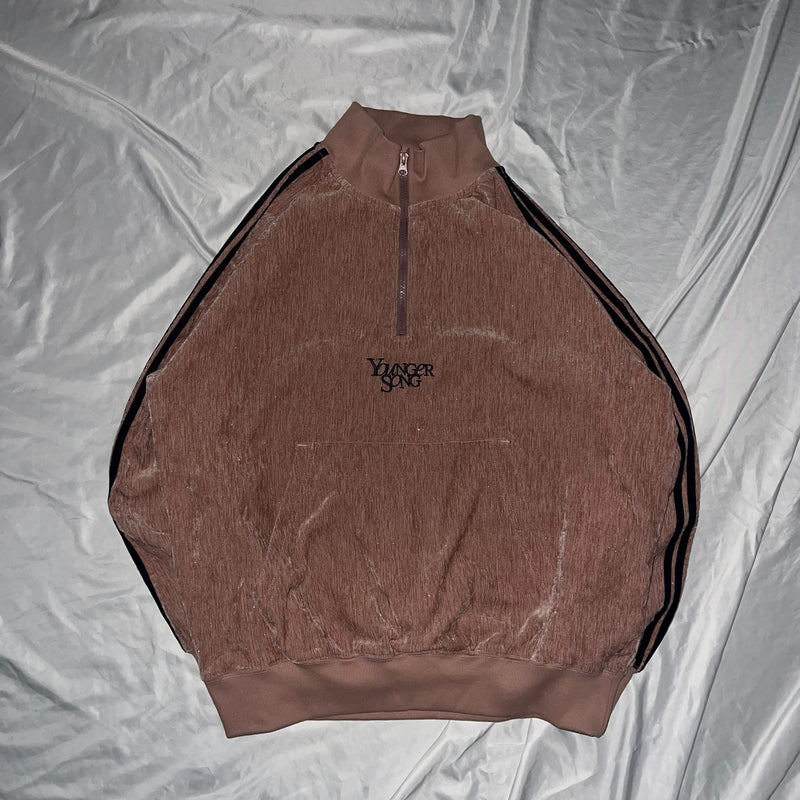 Velours lamé half zip track jacket