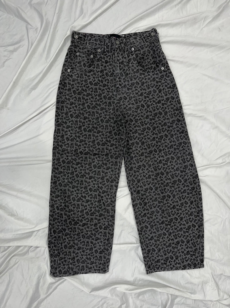 Ninety Girl Logo Glitter Buggy Denim Pants – YZ