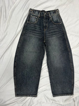 Ninety Girl Logo Glitter Buggy Denim Pants 