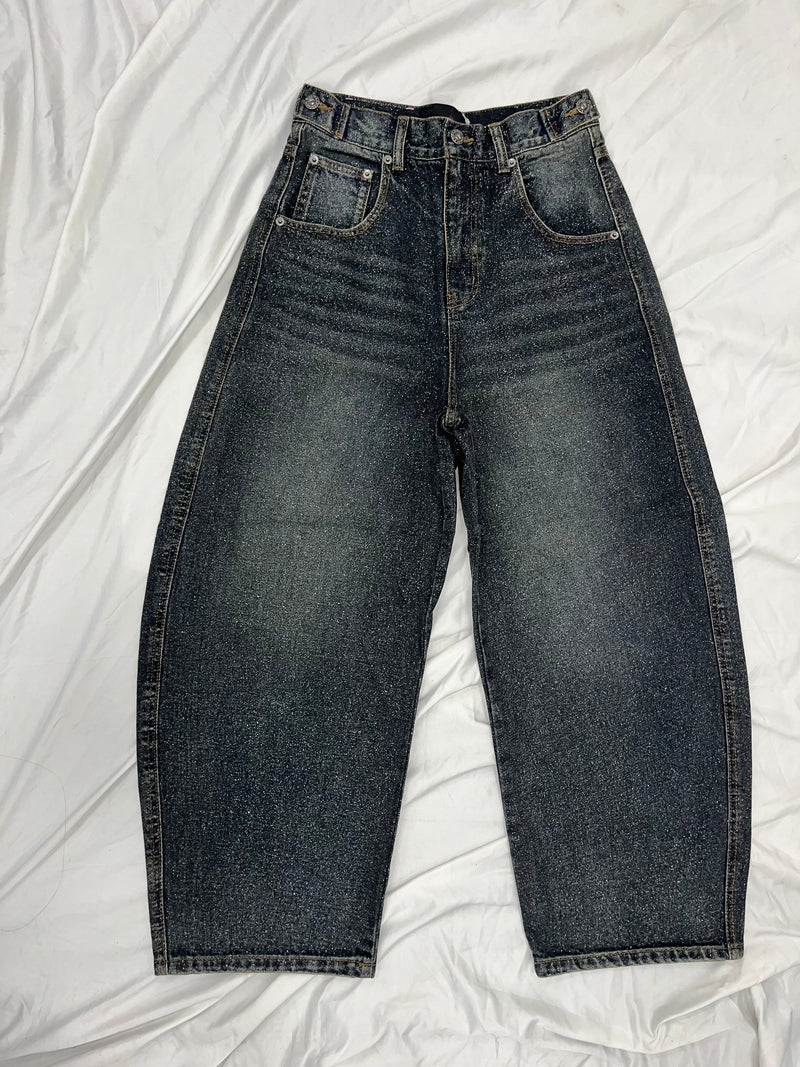 Ninety Girl Logo Glitter Buggy Denim Pants – YZ