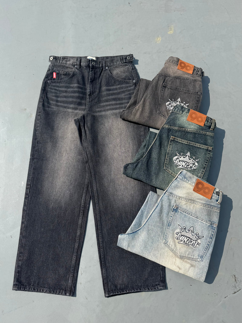 90s Levi's 609 W31/L32 補修済み 中古・古着通販】LEVI'S (リーバイス) 90S 後染 ブラックデニムパンツ