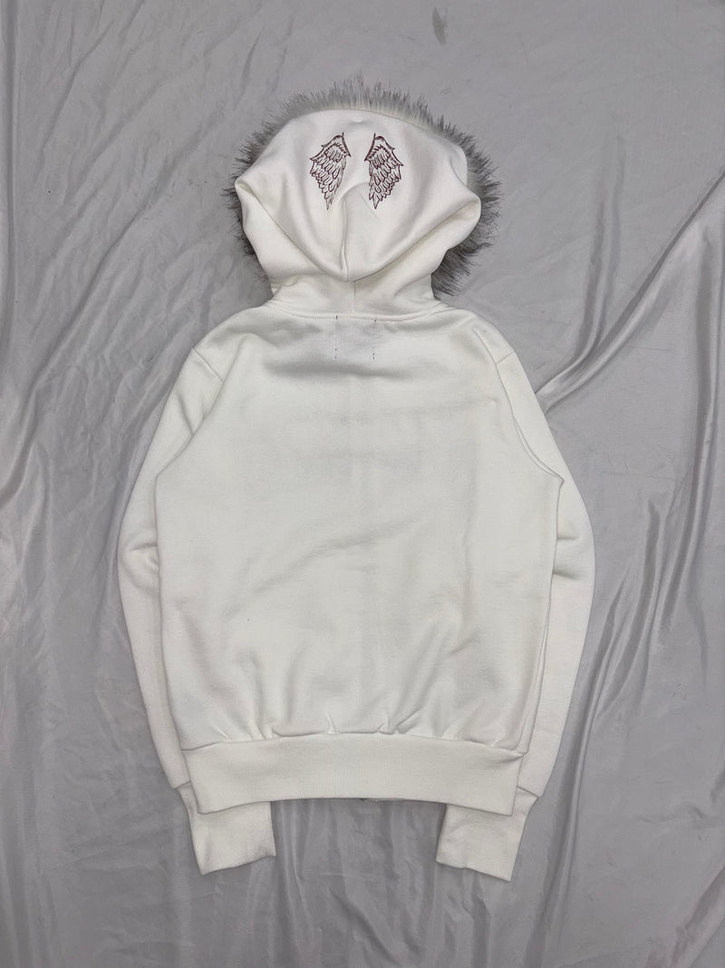 Y2k 毛绒拉链连帽衫 