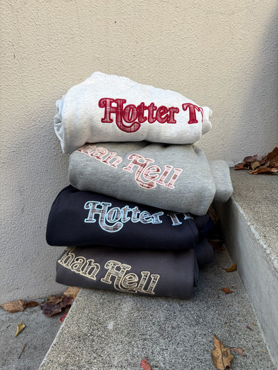 체크 백 로고 스웨트 팬츠 