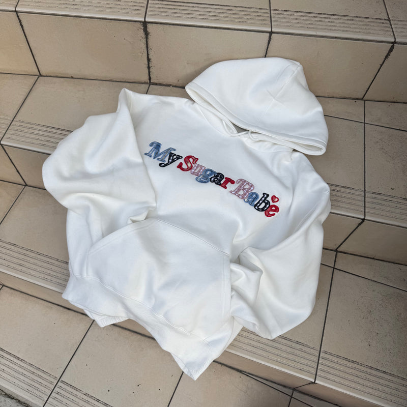 Assort check logo hoodie