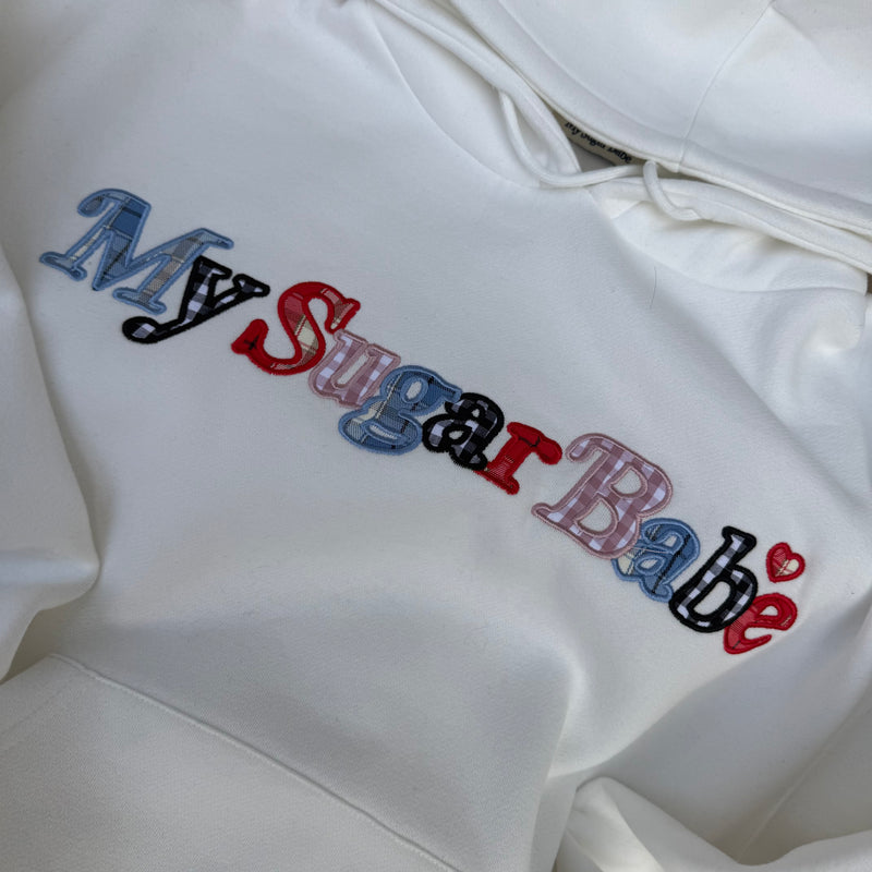 Assort check logo hoodie