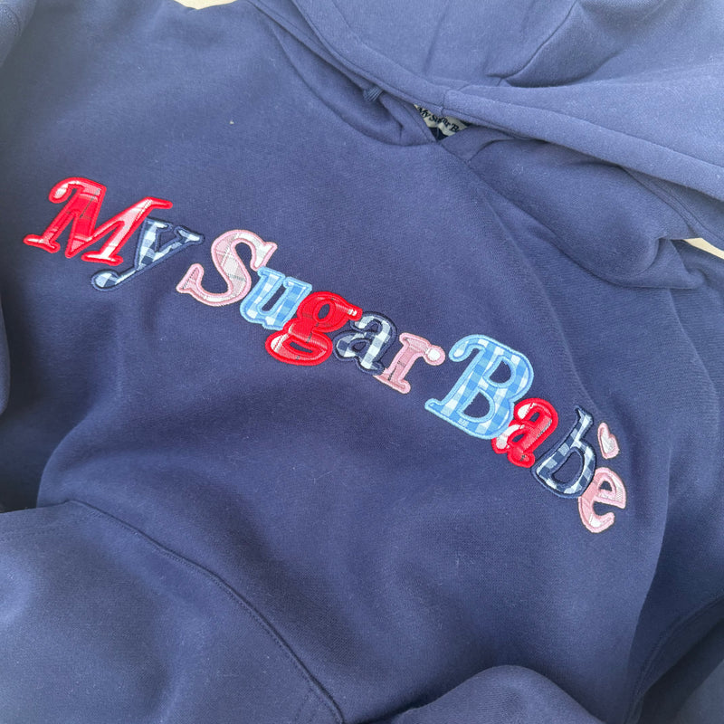 Assort check logo hoodie