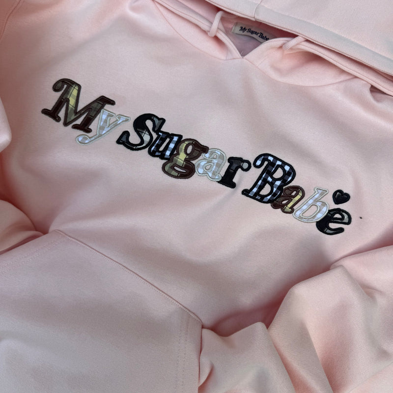 Assort check logo hoodie