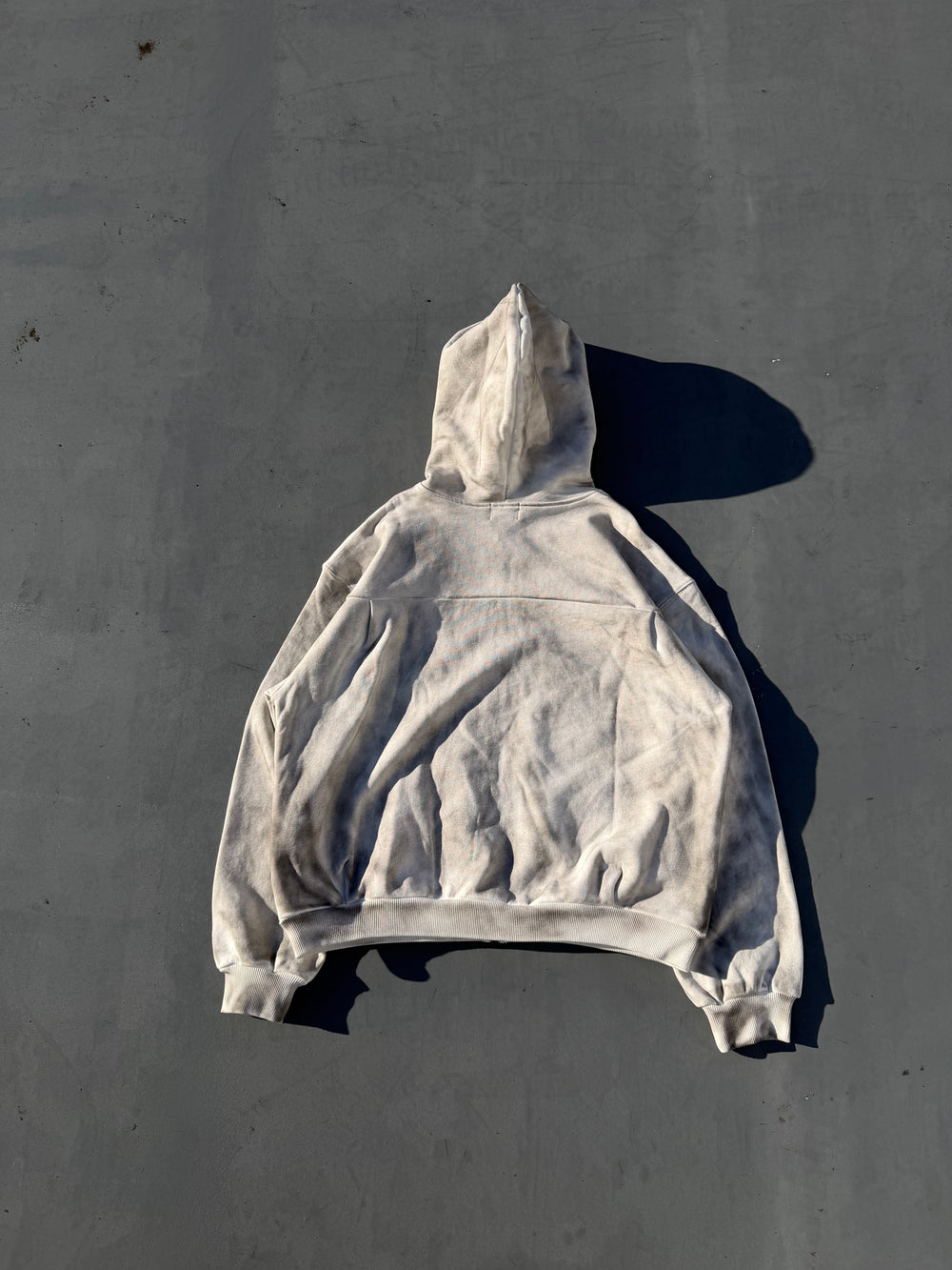 Bone Distressed Zip Hoodie – YZ