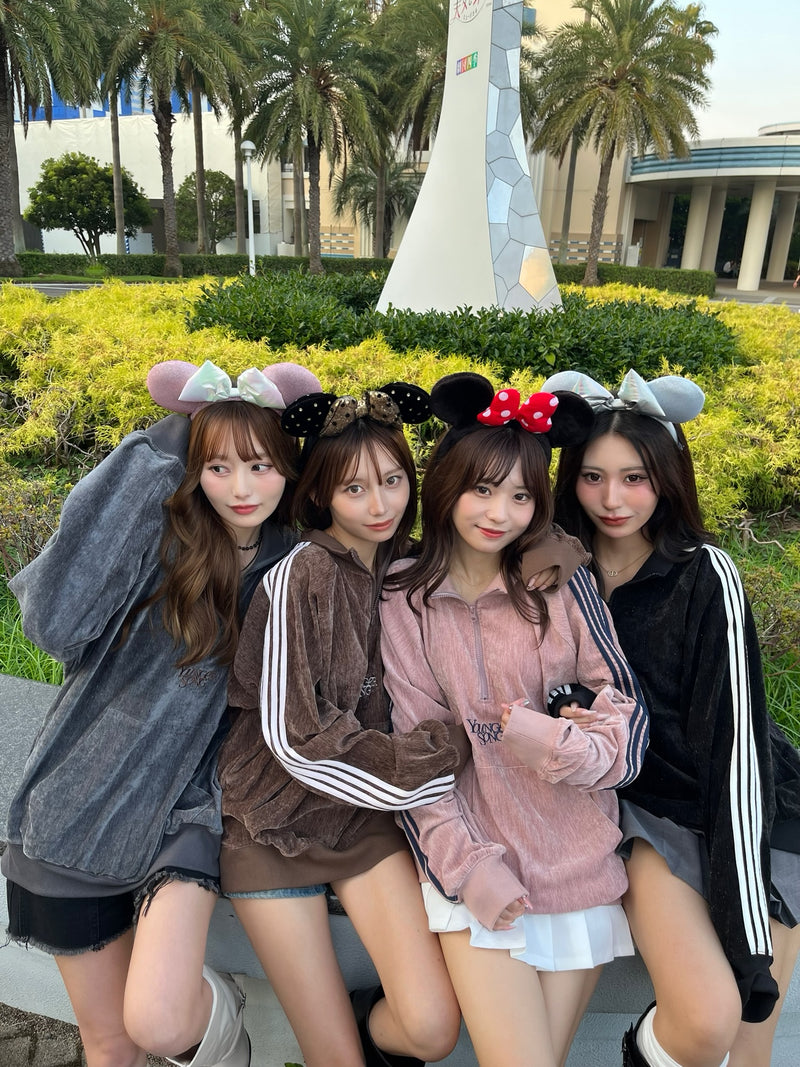 Velours lamé half zip track jacket