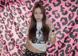 리프 프린트 티셔츠 