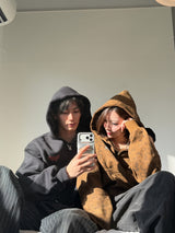 Melted universal logo zip hoodie 