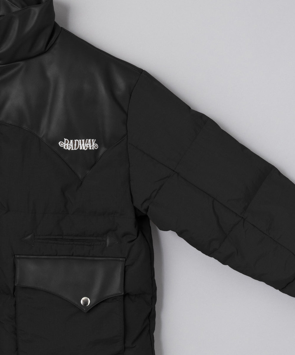 Badway Western leather down jacket ブラック IMG_1437_dd7bf615-bc69-4171-