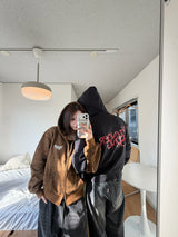 Melted universal logo zip hoodie 