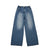 wide tuck denim pants