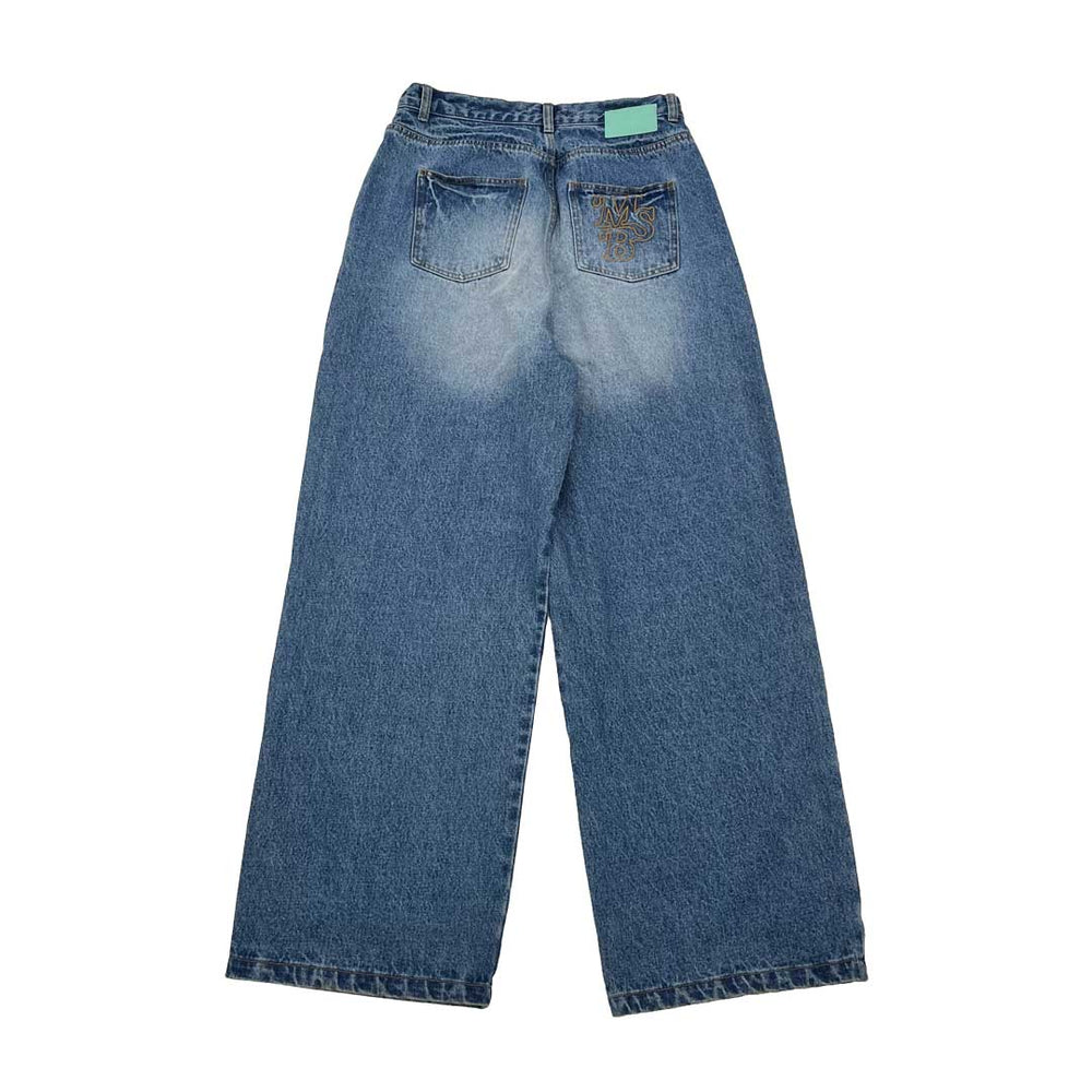 wide tuck denim pants – YZ