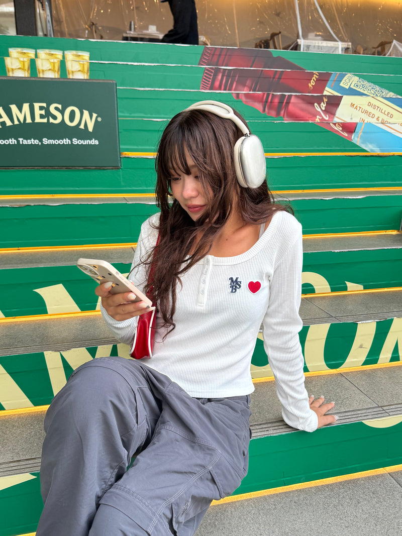 heart patch long sleeve T