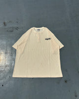 Cursive Logo Thermal Henley Neck Short Sleeve Tee