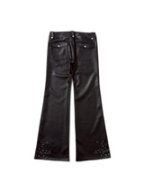 헴 스터드 가죽 바지 