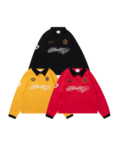 BU EMBROIDERY 長袖 POLO 衫 