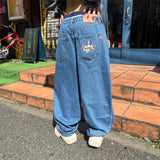 King Logo Wide TUCK DENIM PANTS