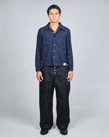 Stripe Open Collar Shirt