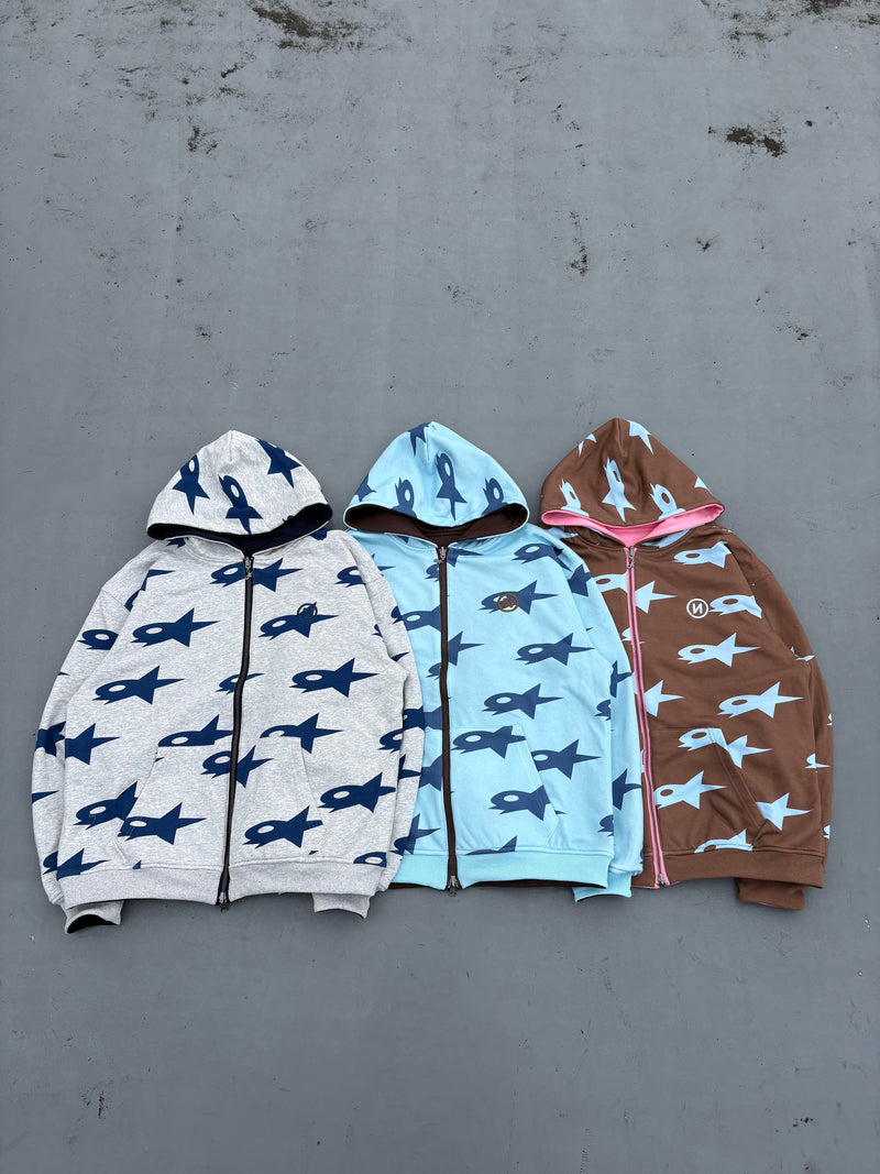 Star Logo Reversible Zip Hoodie