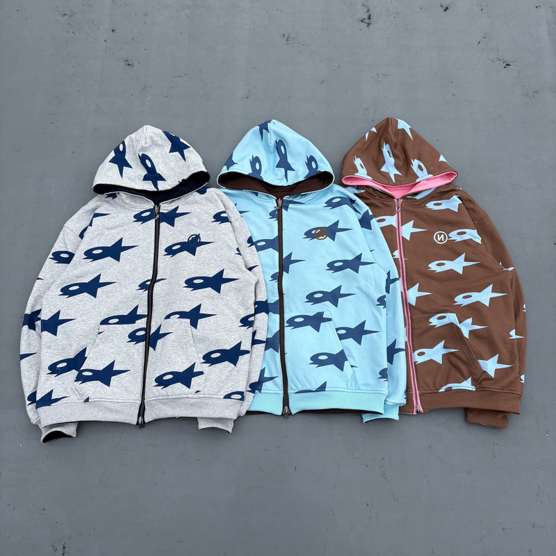 Star Logo Reversible Zip Hoodie – YZ Star Logo Reversible Zip Hoodie – YZ