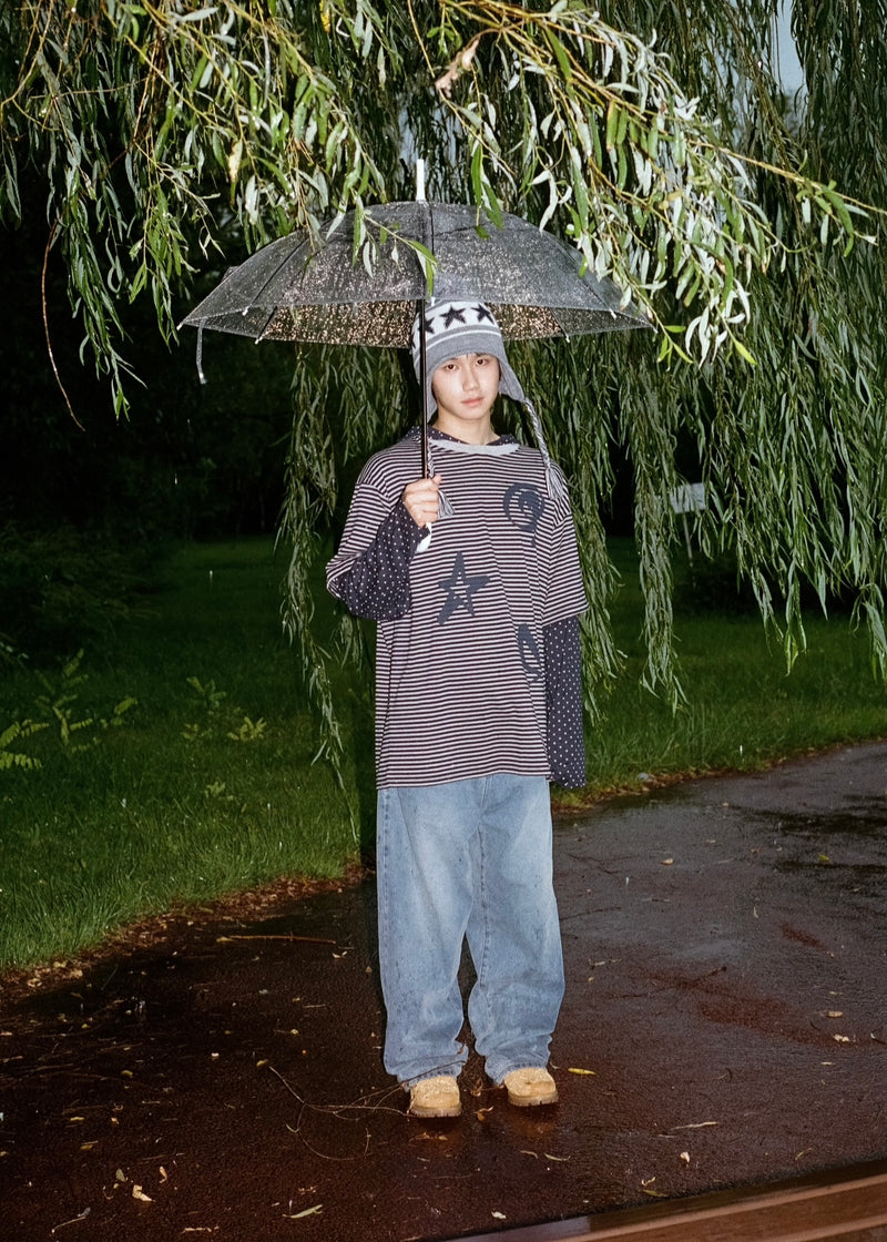 X9090 9STAR LAYERED HOOD LS TEE 