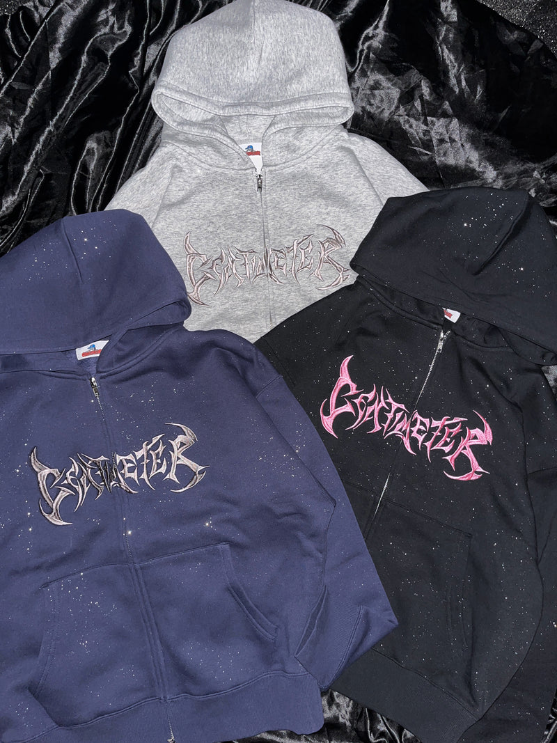 Glitter zip hoodie