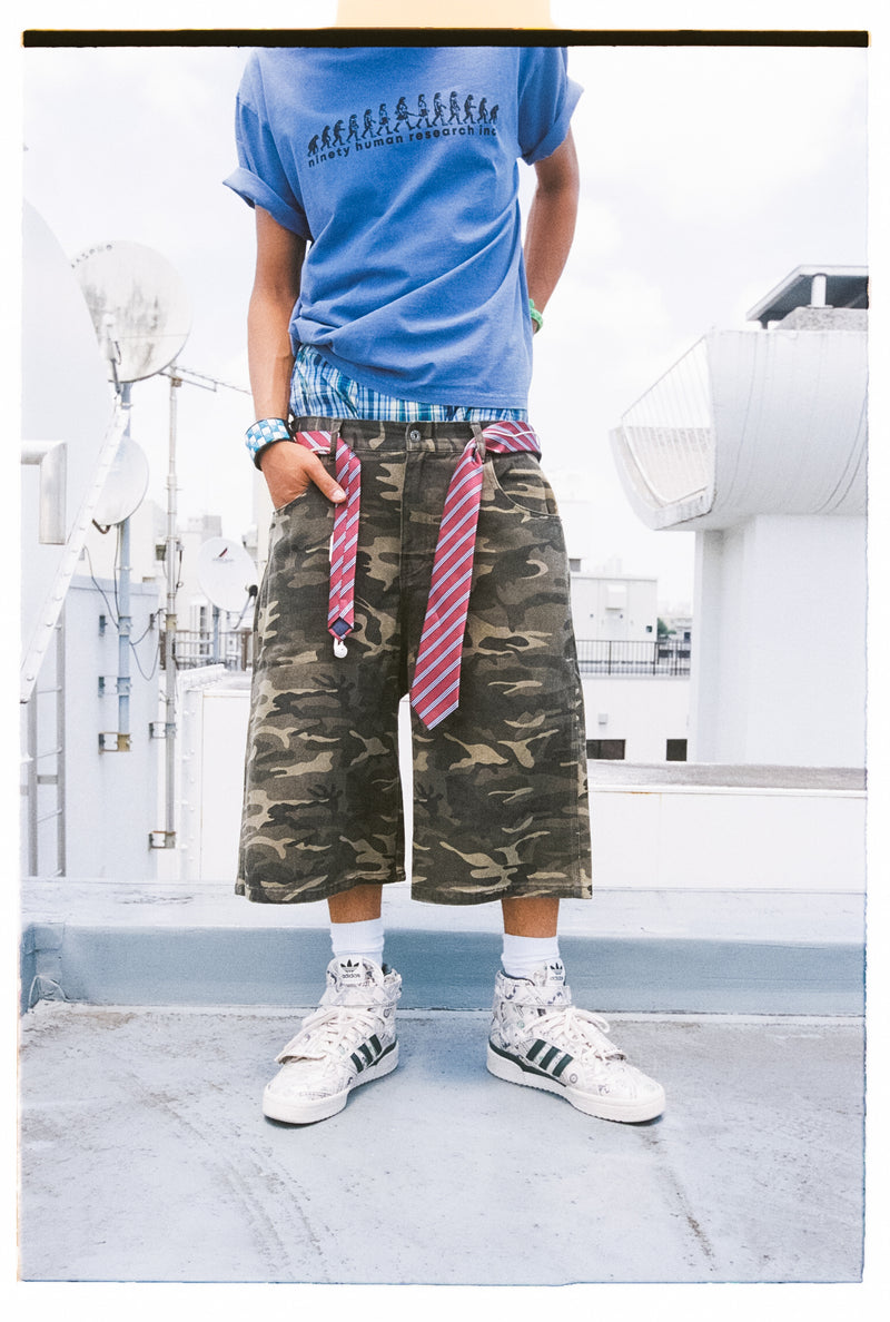 9090 OG Logo Vintage Shorts M グリーンカモ 9090 OG Logo Painted Buggy Jorts – YZ