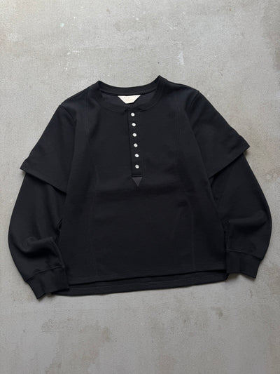 Layered Round Stitch waffle Long Tee