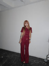 Rayon Linen Low-Rise Pants