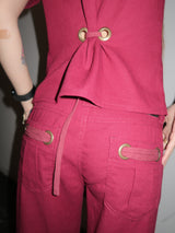 Rayon Linen Low-Rise Pants