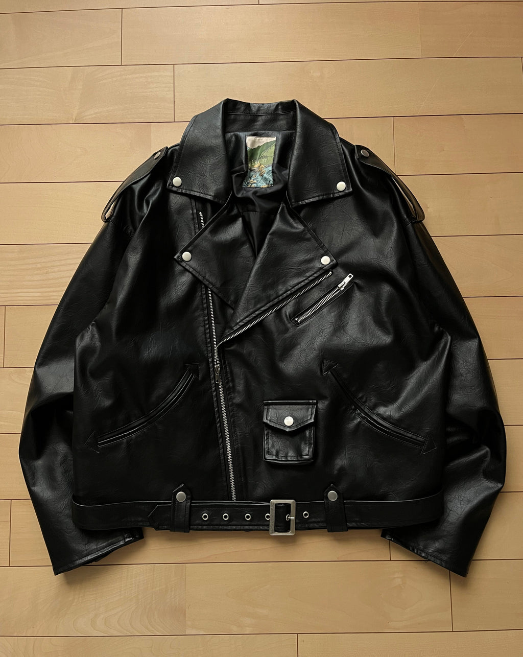 Vintage wash western faux leather double riders – YZ