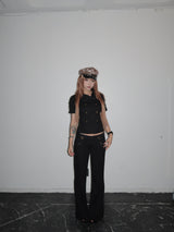 Rayon Linen Low-Rise Pants