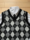 casual argyle knit vest