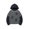X9090 9STAR LAYERED HOOD LS TEE 
