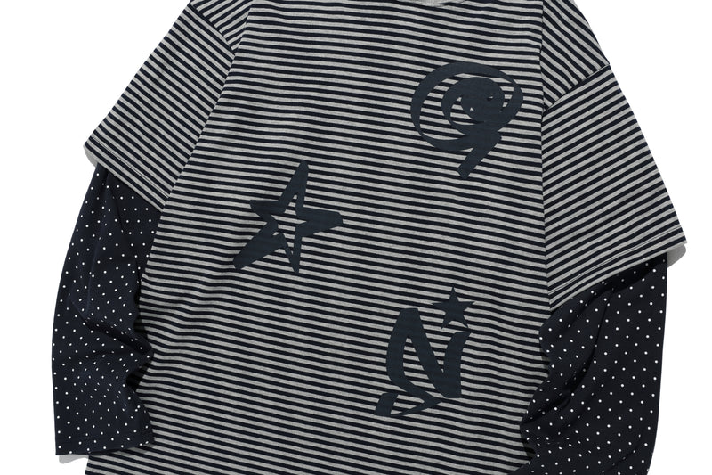 X9090 9STAR LAYERED HOOD LS TEE 