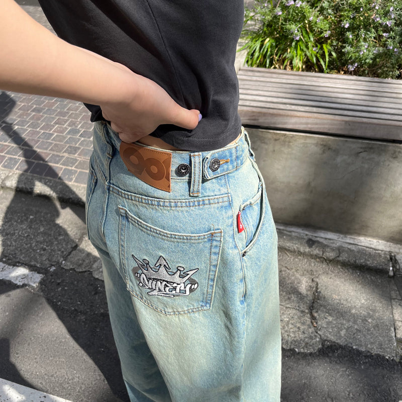 DBW 刺繍 buggy denim L DBW 刺繍 buggy denim L