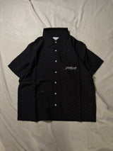 relaxy logo sheer rhinestone shirt 