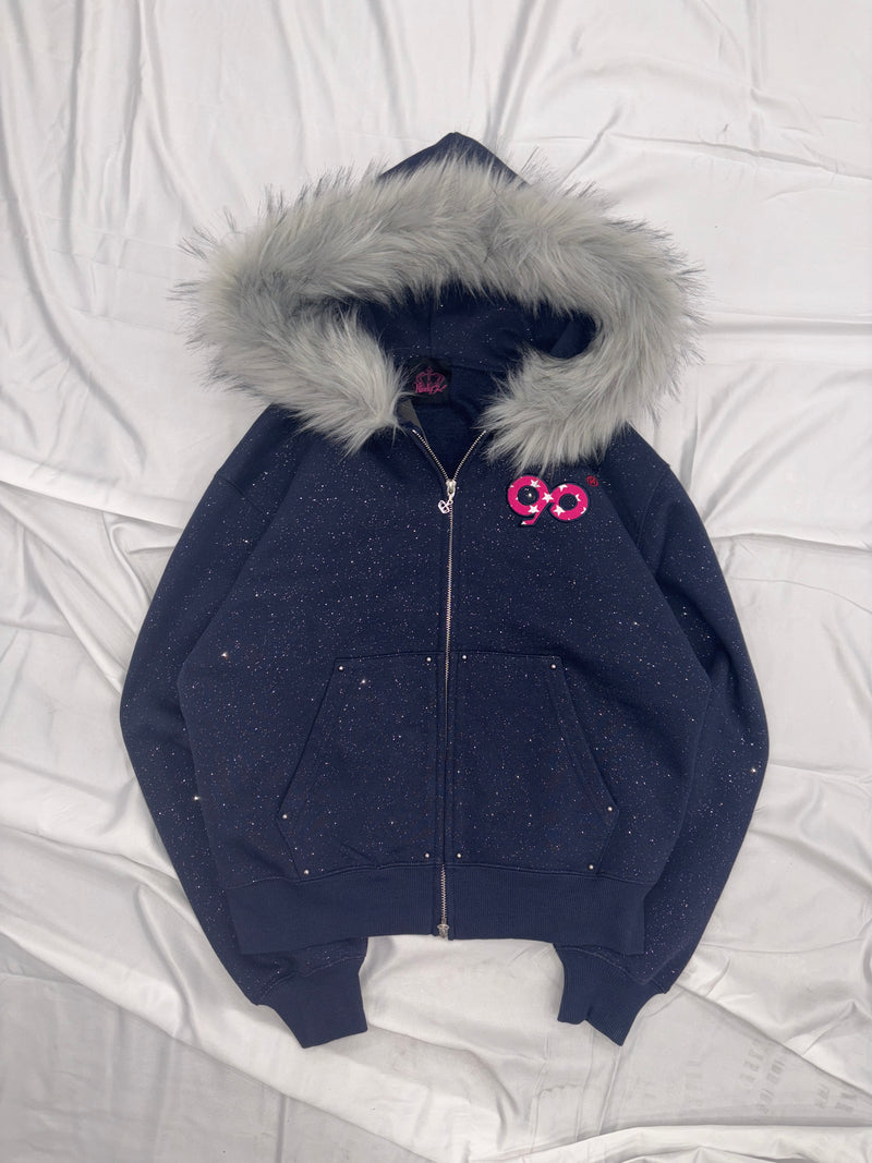 最安値9090Cross Logo glitter Fur Zip Hoodie 最安値9090Cross Logo glitter Fur Zip Hoodie - メルカリ