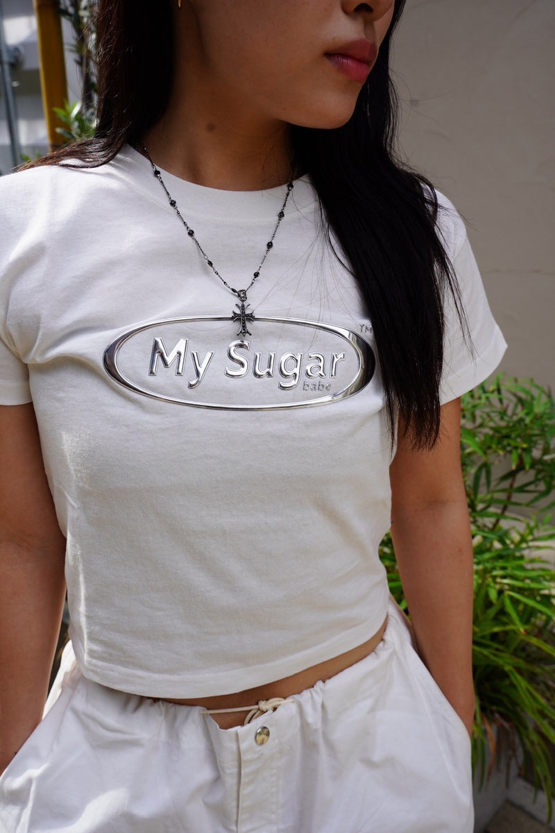 Cropped metal logo Tee