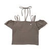ribbon off shoulder cropped tee