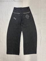 Cross logo lace denim 【yung】