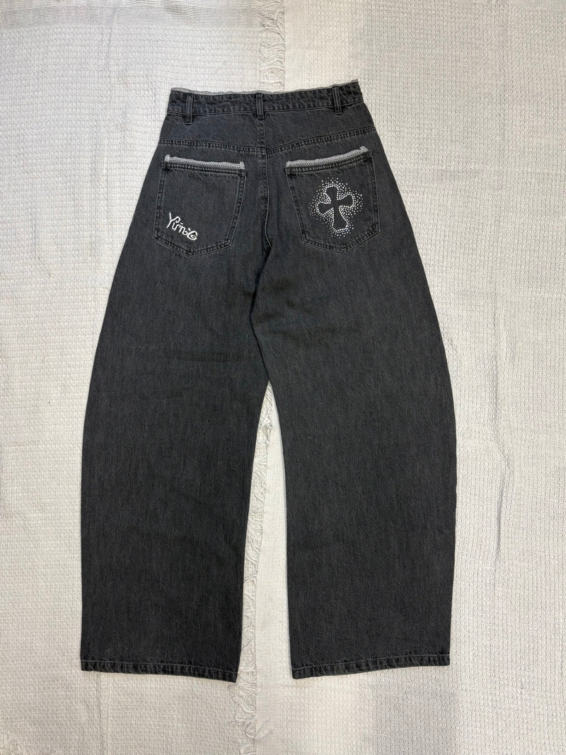 Cross logo lace denim 【yung】 – YZ